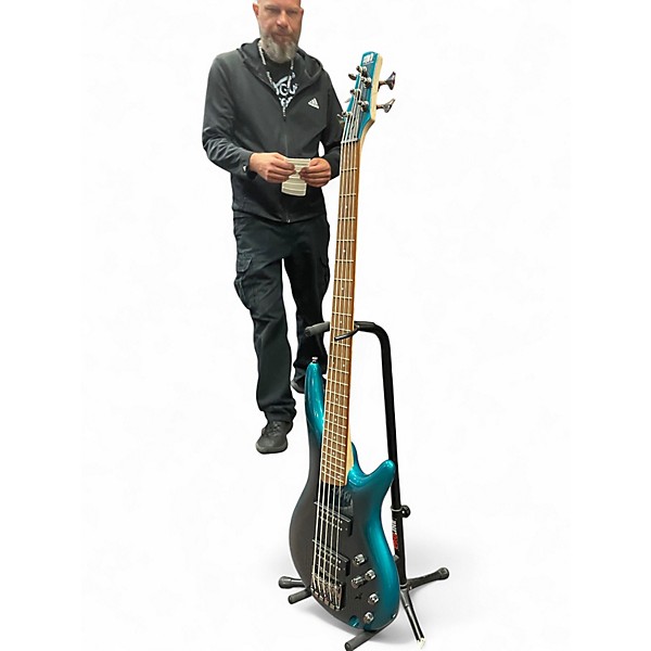 Used Ibanez SR305 5 String Sage Green Metallic Electric Bass Guitar