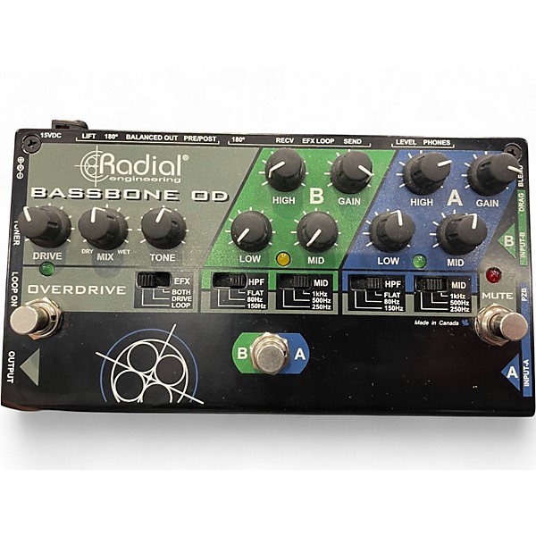 Used Radial Engineering TONEBONE BASSBONE OD Bass Effect Pedal
