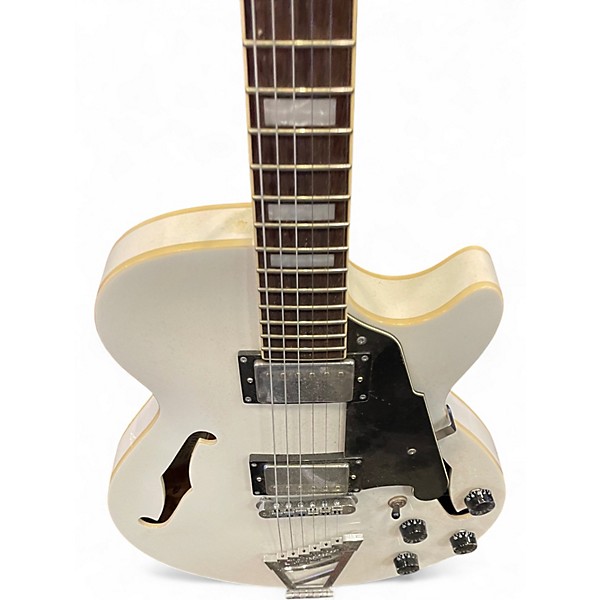 Used D'Angelico Premier Series SS WHITE Hollow Body Electric Guitar