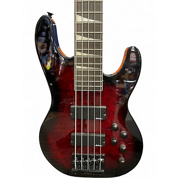 Used Jackson JS3VQ Transparent Red Electric Bass Guitar