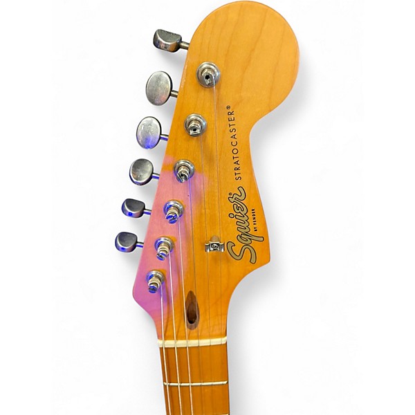 Used Squier 40th Anniversary Stratocaster  Satin Sea Foam Green Solid Body Electric Guitar