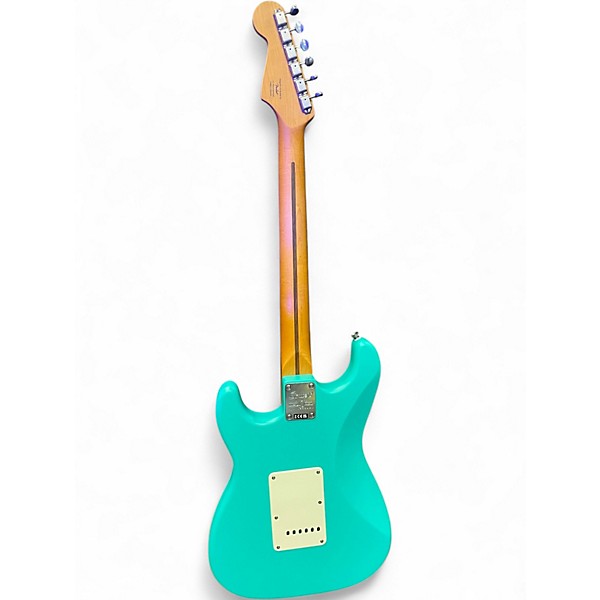 Used Squier 40th Anniversary Stratocaster  Satin Sea Foam Green Solid Body Electric Guitar