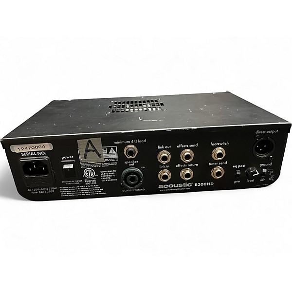 Used Acoustic B300H 300W Bass Amp Head
