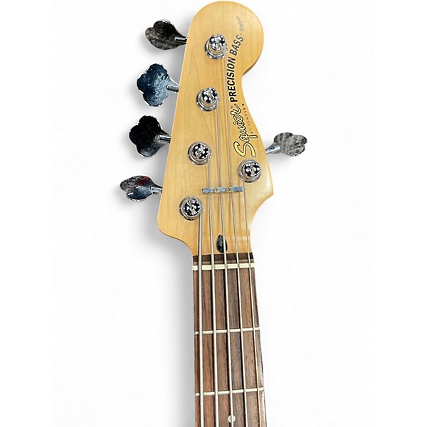 Used Squier  5 STRING PRECISION  BASS Shoreline Gold Electric Bass Guitar