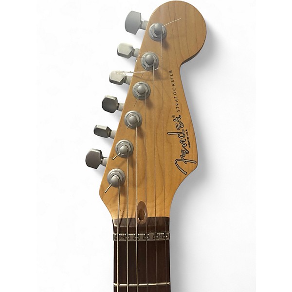 Vintage 1996 Fender American Deluxe Stratocaster Plus Black Solid Body Electric Guitar