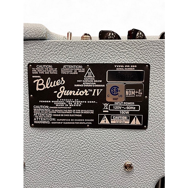 Used Fender Blues Junior IV 15W 1x12 Sonic Blue Tube Guitar Combo Amp