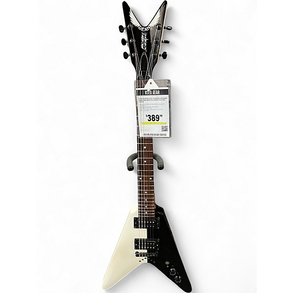 Used Dean Michael Schenker Standard black and white Solid Body Electric Guitar