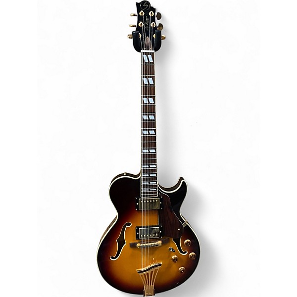 Used Greg Bennett Design by Samick RL5 Bourbon Burst Hollow Body Electric Guitar