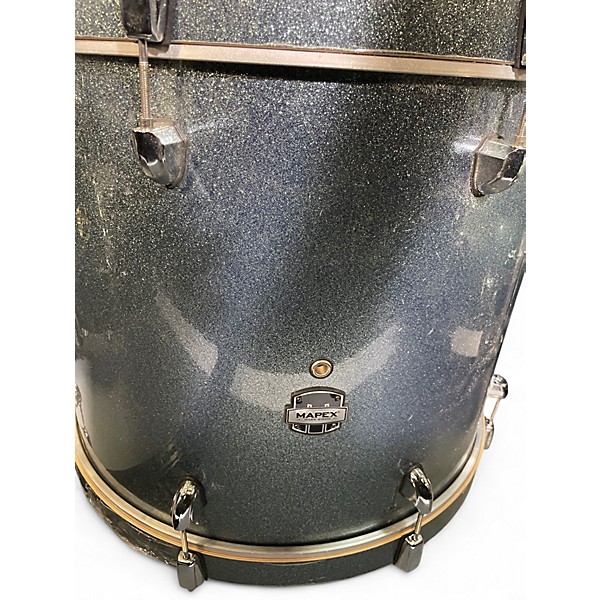 Used Mapex 5 Piece mars birch drum set blue sparkle Drum Kit