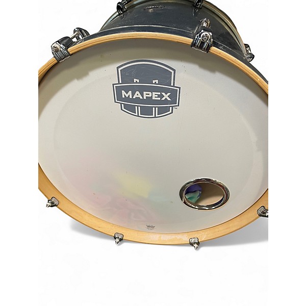 Used Mapex 5 Piece mars birch drum set blue sparkle Drum Kit