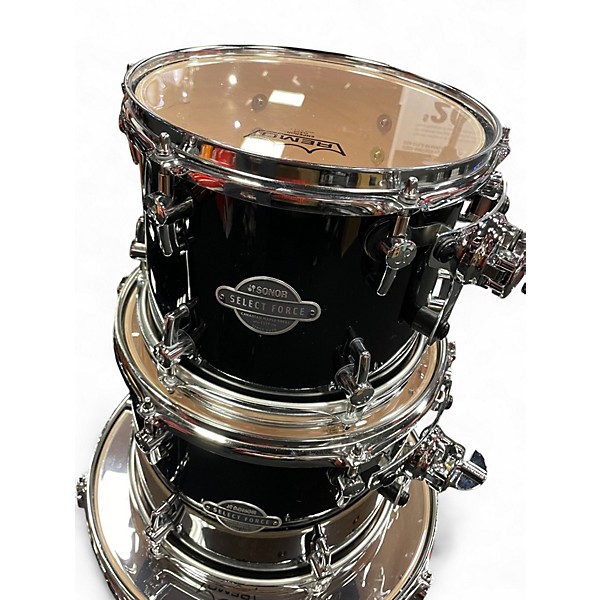 Used SONOR 4 Piece Select Force Studio 4 Piece Piano Black Drum Kit