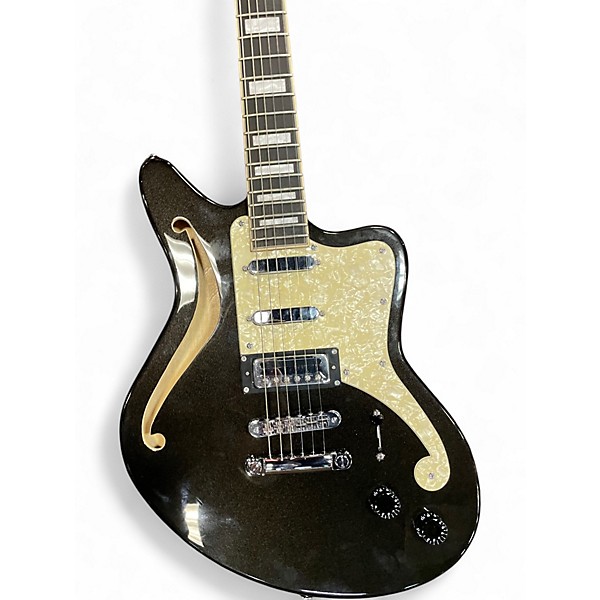 Used D'Angelico Premier Bedford SH black sparkle Hollow Body Electric Guitar