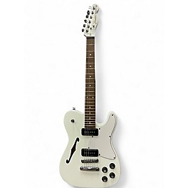 Used Fender JA90 Jim Adkins Thinline Telecaster White Hollow Body Electric Guitar