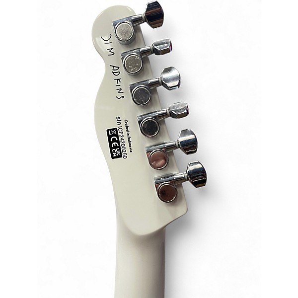 Used Fender JA90 Jim Adkins Thinline Telecaster White Hollow Body Electric Guitar