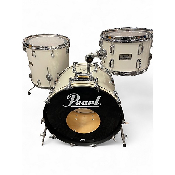 Used Pearl 3 Piece 1980s USA Maple White Drum Kit