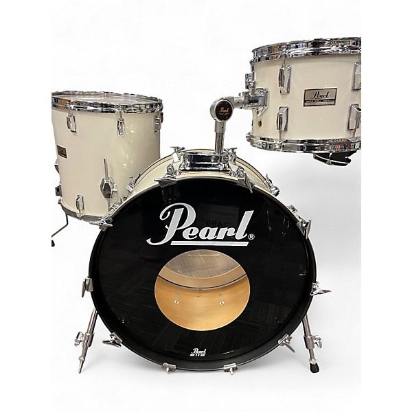 Used Pearl 3 Piece 1980s USA Maple White Drum Kit