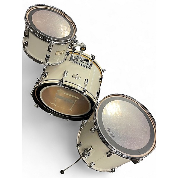 Used Pearl 3 Piece 1980s USA Maple White Drum Kit