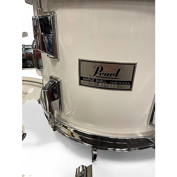 Used Pearl 3 Piece 1980s USA Maple White Drum Kit
