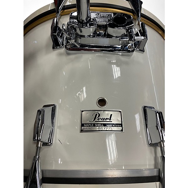 Used Pearl 3 Piece 1980s USA Maple White Drum Kit