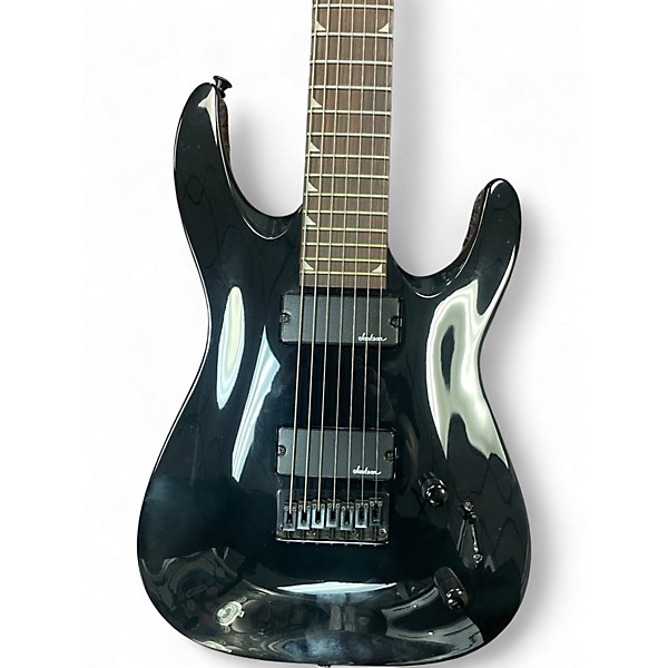 Used Jackson JS22-7 Dinky 7 String Black Solid Body Electric Guitar