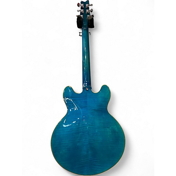 Used Aio Wolf SH-335 Turquoise Hollow Body Electric Guitar