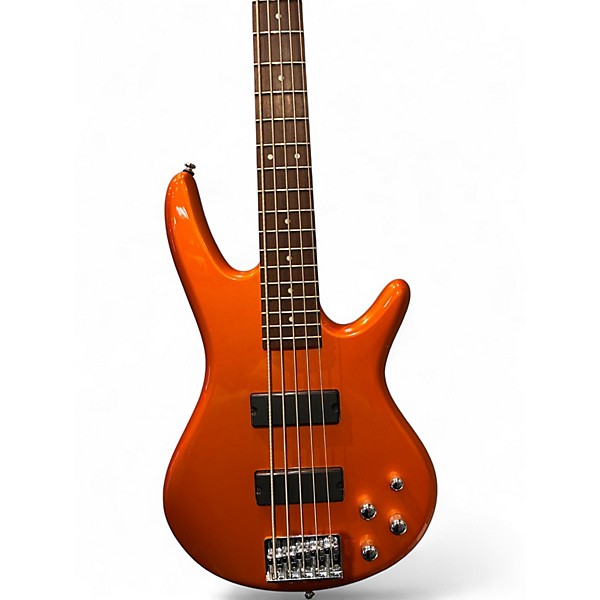 Used Ibanez GSR205 5 String Metallic Orange Electric Bass Guitar