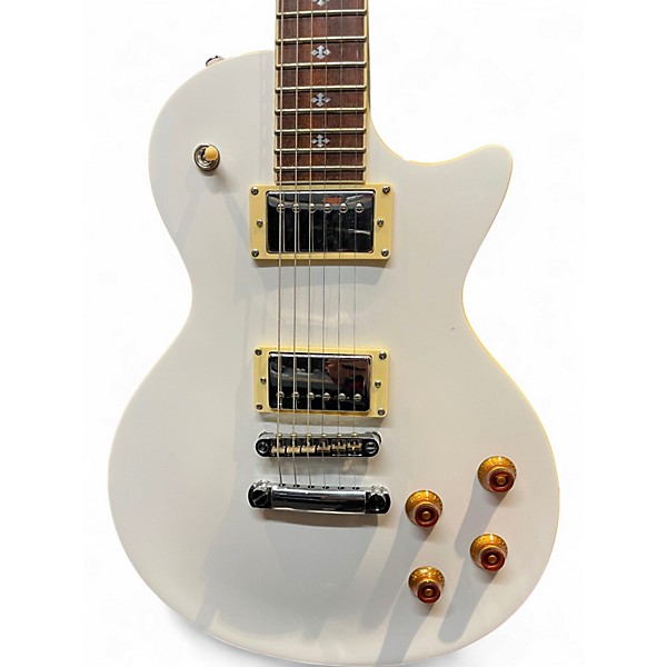 Used Xaviere LP Copy Style White Solid Body Electric Guitar
