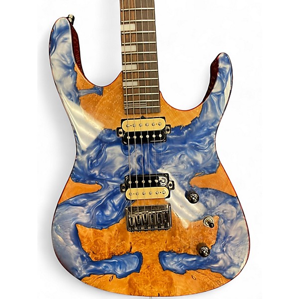 Used Leo Jaymz Hurricane Blue Resin Solid Body Electric Guitar