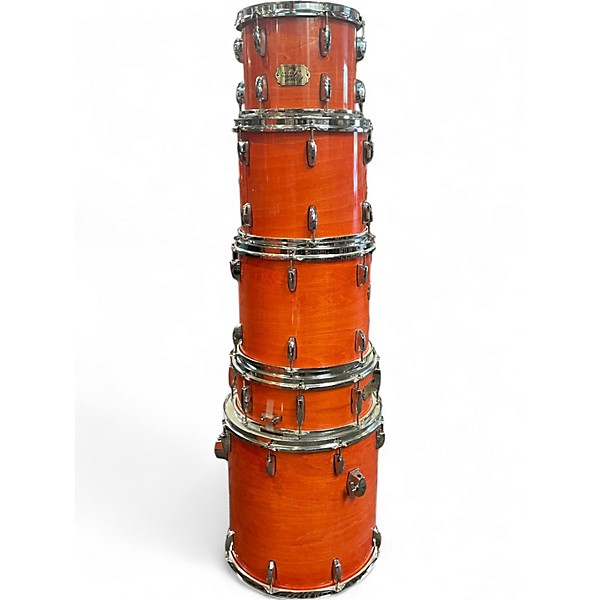 Used Pearl 8 Piece EXPORT SERIES Orange Drum Kit