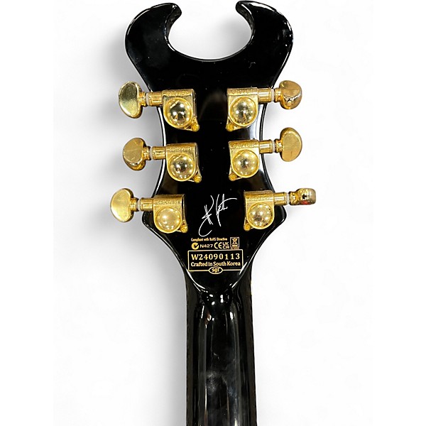 Used Schecter Guitar Research Synyster Gates Signature Custom S Black and Gold Solid Body Electric Guitar