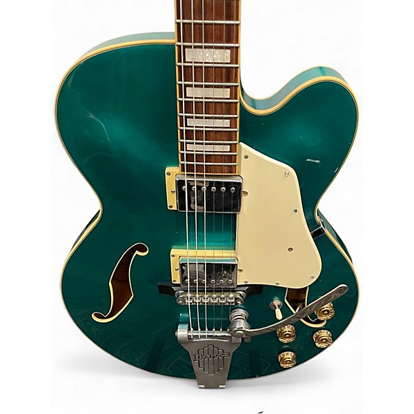 Used Ibanez AFS75TD Metallic Aqua Marine Hollow Body Electric Guitar