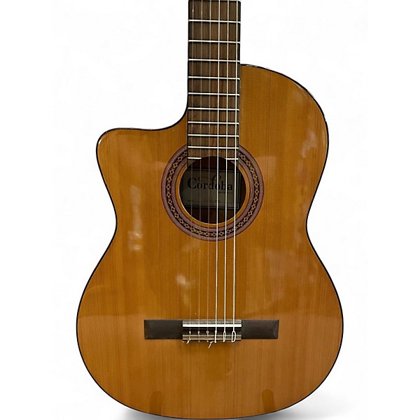 Used Cordoba C5CE Left Handed Natural Nylon String Acoustic Guitar