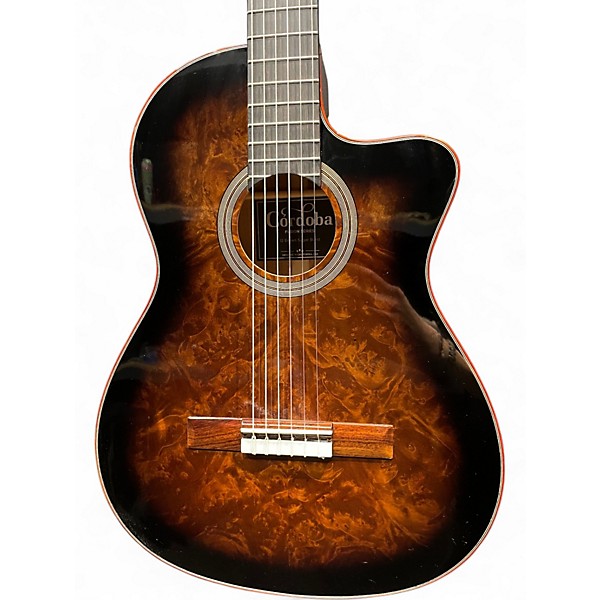 Used Cordoba Fusion 12 Exotic Top Brown Sugar Burst Classical Acoustic Electric Guitar