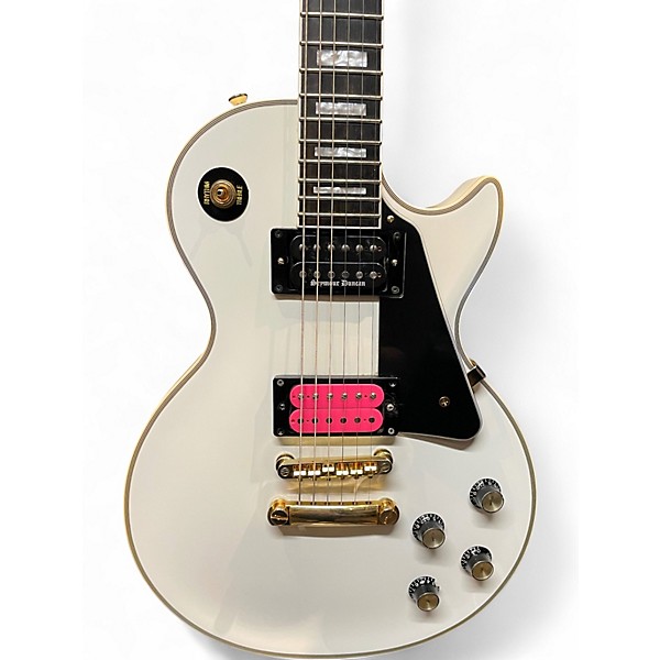 Used 2021 Epiphone Les Paul Custom Alpine White Solid Body Electric Guitar