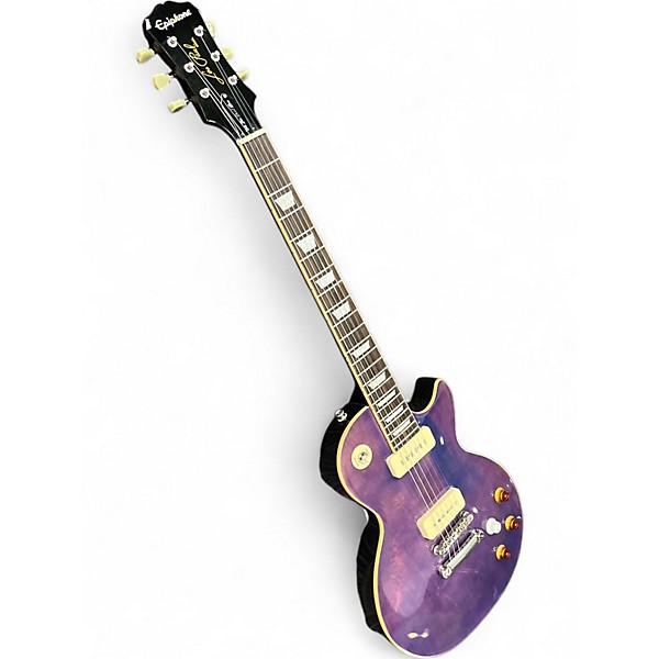 Used 2014 Epiphone 1956 Reissue Les Paul Trans Purple Solid Body Electric Guitar