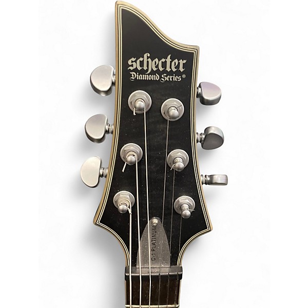 Used Schecter Guitar Research C1 Platinum Trans Black Solid Body Electric Guitar