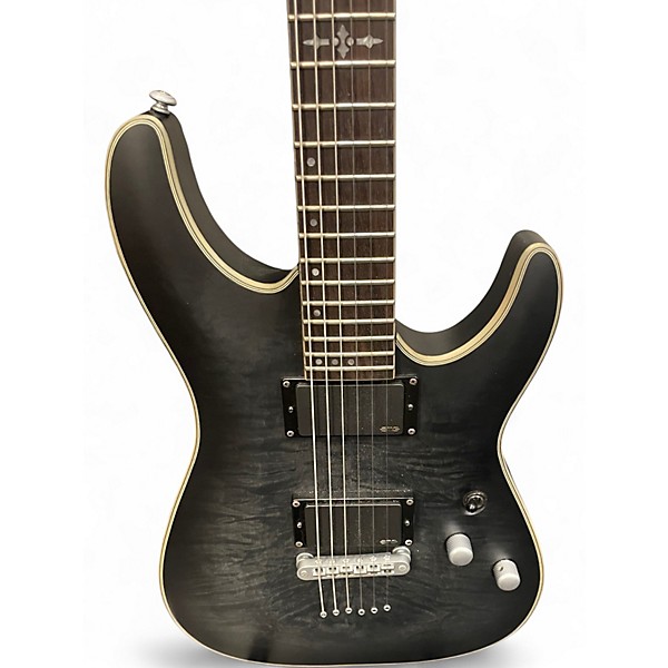 Used Schecter Guitar Research C1 Platinum Trans Black Solid Body Electric Guitar