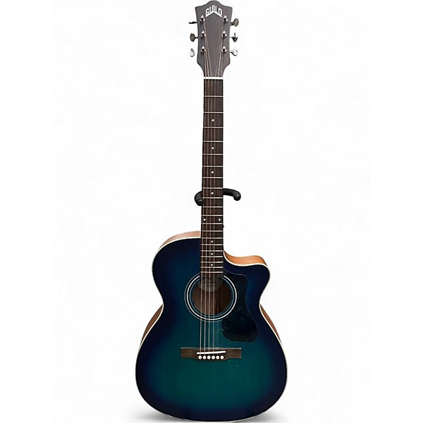 Used Guild OM-24OCE Blue Acoustic Electric Guitar