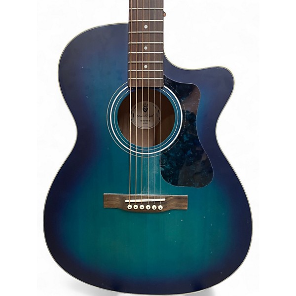Used Guild OM-24OCE Blue Acoustic Electric Guitar