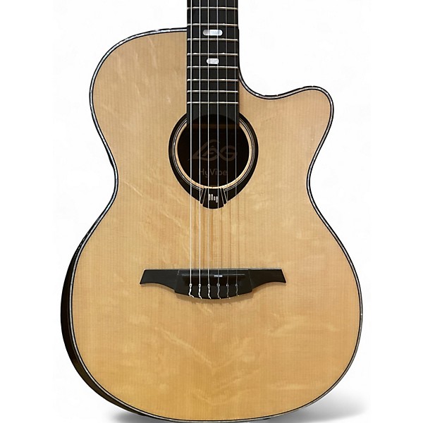 Used Lag Guitars HV50-N-ACE Natural Classical Acoustic Electric Guitar
