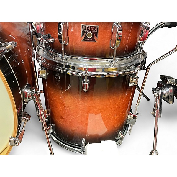 Used TAMA 7 Piece Superstar Classic Maple Mahogany Burst Drum Kit