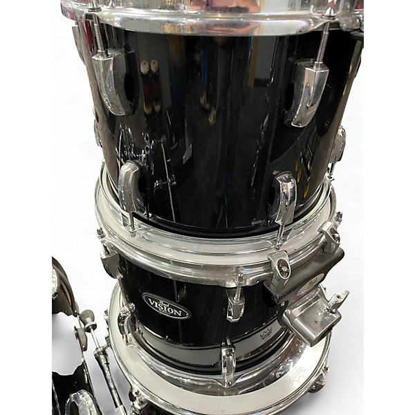 Used Pearl 5 Piece Vision Series Black Drum Kit