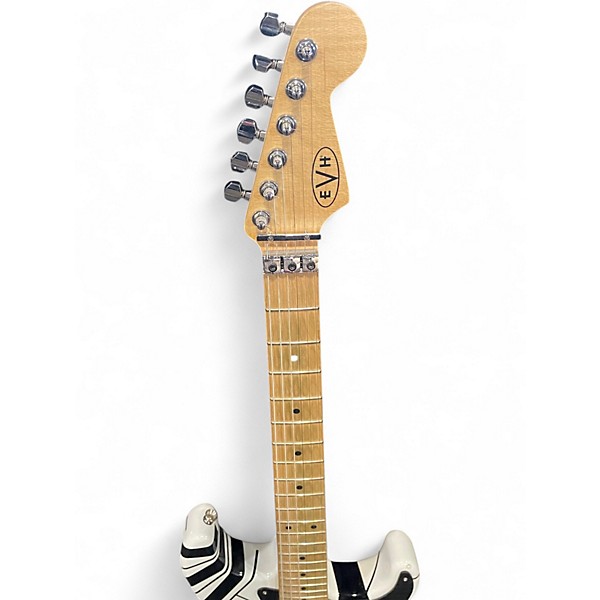Used EVH Striped Series Black and White Solid Body Electric Guitar