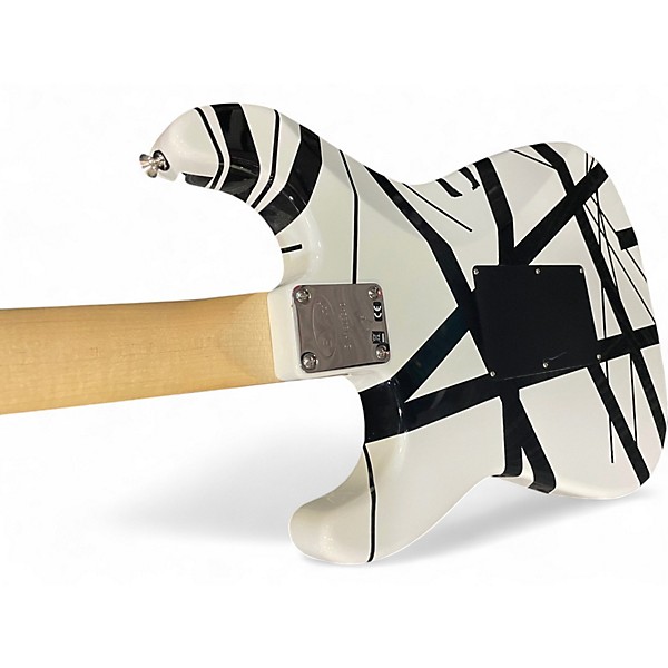 Used EVH Striped Series Black and White Solid Body Electric Guitar