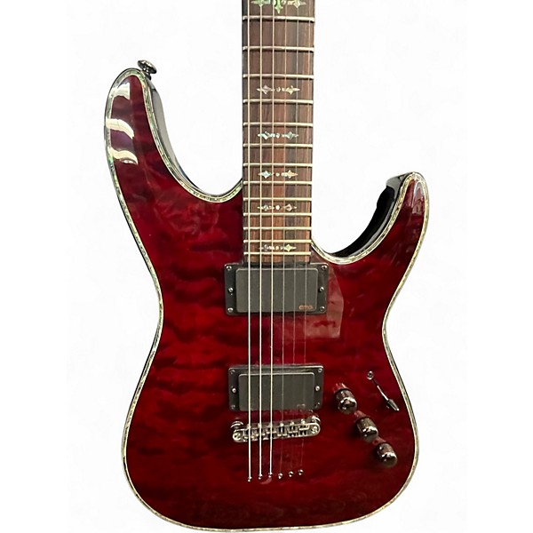 Used Schecter Guitar Research Hellraiser C1 Trans Red Solid Body Electric Guitar