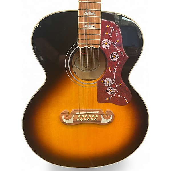 Used Epiphone J-200  SUNBURST 12 String Acoustic Electric Guitar