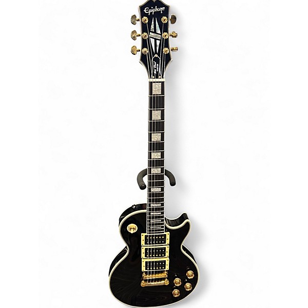 Used Epiphone LES PAUL CUSTOM 3 PICKUP Black Solid Body Electric Guitar