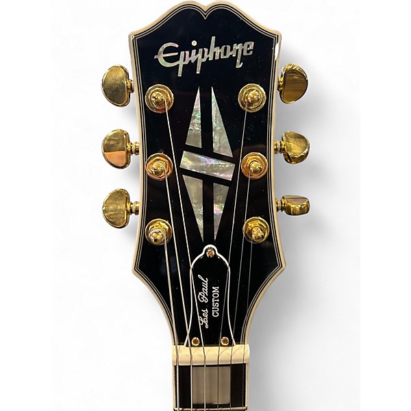 Used Epiphone LES PAUL CUSTOM 3 PICKUP Black Solid Body Electric Guitar