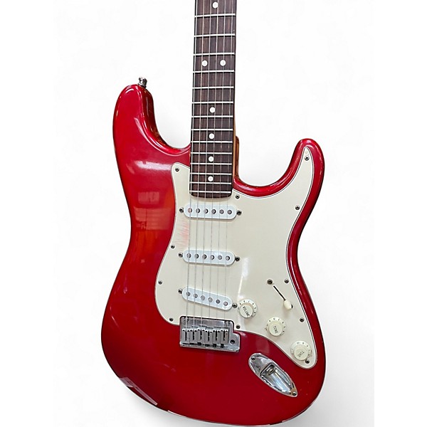 Vintage 1991 Fender Standard Stratocaster Candy Apple Red Solid Body Electric Guitar