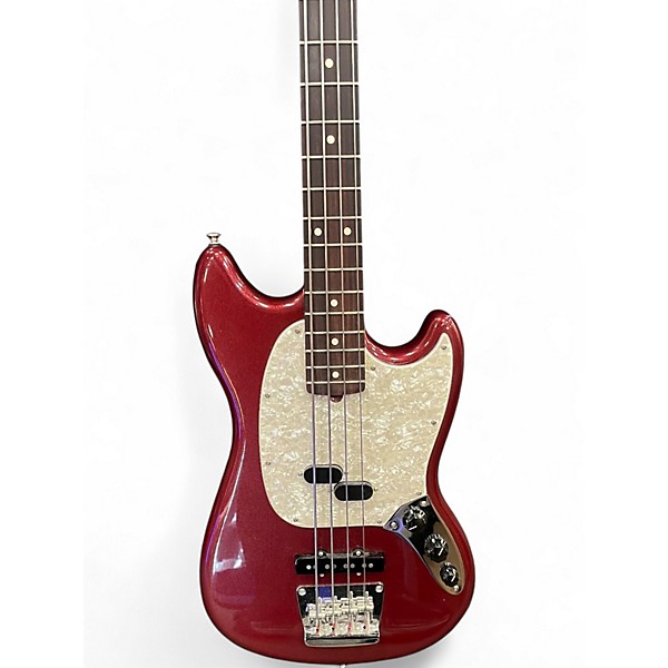 Used Fender American Performer Mustang Bass Aubergine Electric Bass Guitar